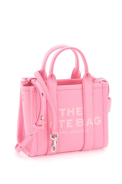Shop Marc Jacobs The Leather Mini Tote Bag In Petal Pink