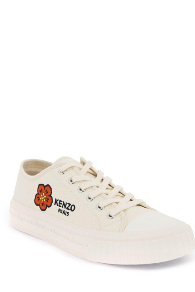 Shop Kenzo School Low-top Sneakers In Bianco