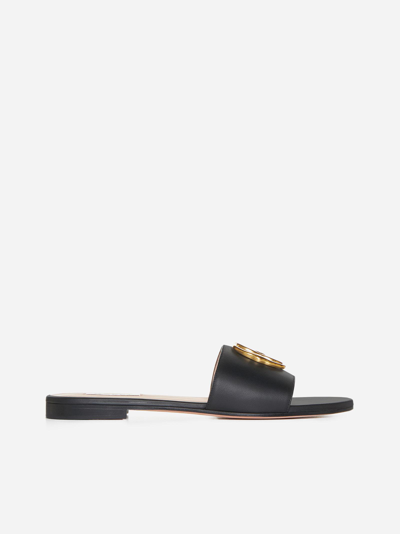 Shop Bally Ghis Leather Flat Sandals In Nero