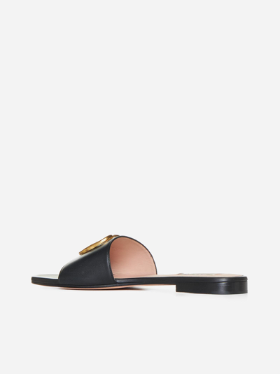 Shop Bally Ghis Leather Flat Sandals In Nero