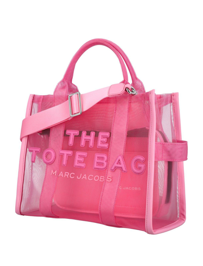 Shop Marc Jacobs The Mesh Medium Tote Bag In Fucsia