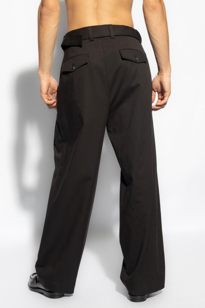 Shop Emporio Armani Relaxed Fitting Trousers In Nero