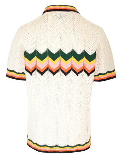 Shop Casablanca Crochet Shirt In Bianco