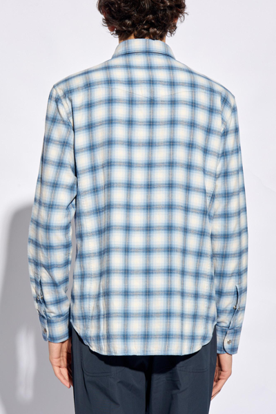 Shop Tom Ford Checked Shirt In Blu