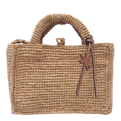 Shop Manebi Mini Sunset Handbag In Beige