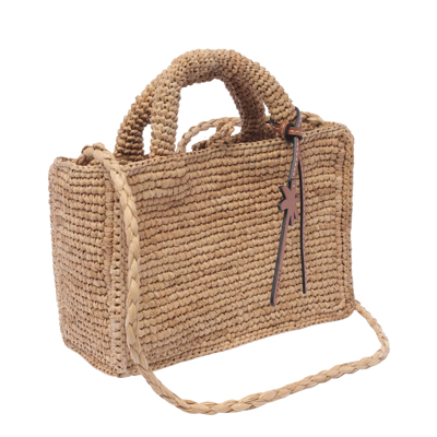 Shop Manebi Mini Sunset Handbag In Beige