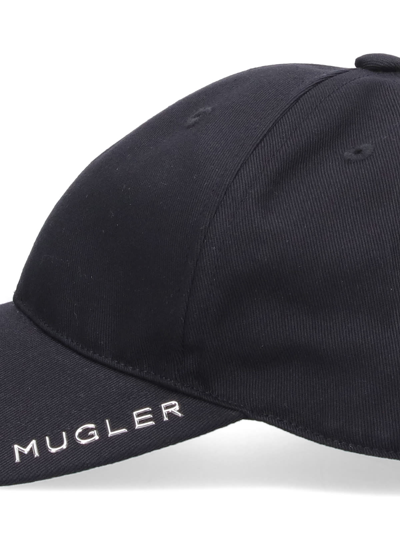 Shop Mugler Logo Baseball Cap In Nero