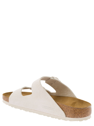 Shop Birkenstock Arizzona Classic Unisex - Authentic Traditionalist/inspired Street Suede In Bianco