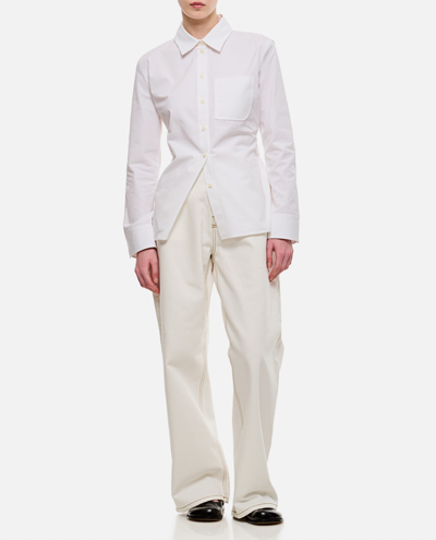 Shop Jacquemus Single Pocket Fitted Shirt In Bianco