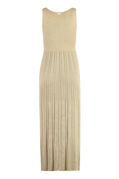 Shop Michael Michael Kors Lurex Knit Dress In Oro