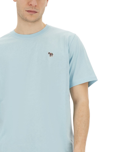 Shop Ps By Paul Smith Zebra T-shirt In Azzurro