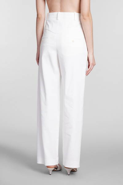 Shop Isabel Marant Staya Pants In White Cotton In Bianco