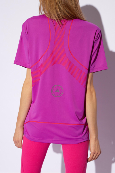 Shop Adidas By Stella Mccartney Training T-shirt With Logo In Fucsia
