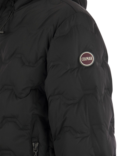 Shop Colmar Uncommon - Quilted Down Jacket With Hood In Nero