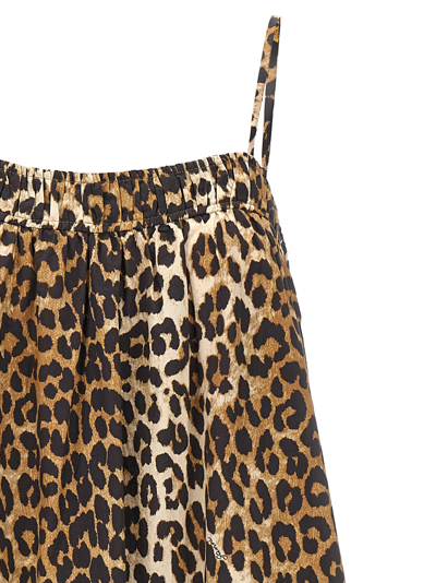 Shop Ganni Animal Print Midi Dress In Leopardato
