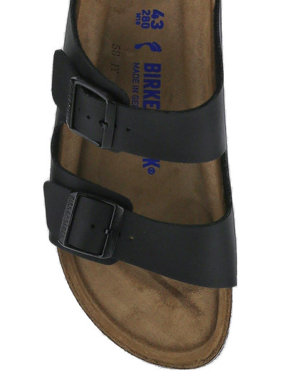 Shop Birkenstock Buckle Detailed Slip-on Sandals In Nero