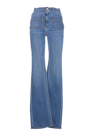 Shop Elisabetta Franchi Loog Denim Jeans In Blue Denim