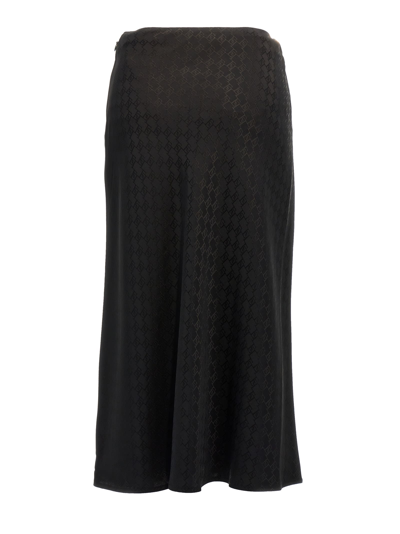 Shop Elisabetta Franchi All Over Logo Skirt In Nero