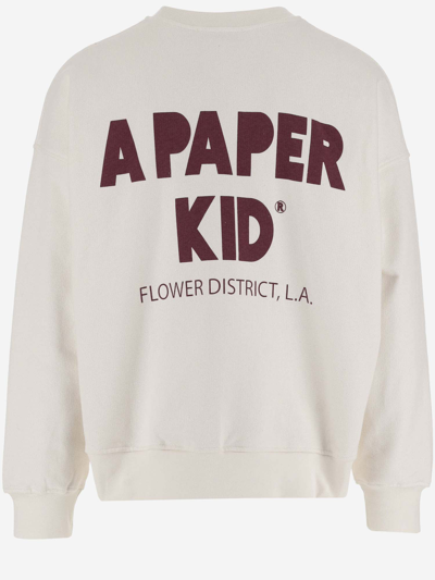Shop A Paper Kid Cotton Sweatshirt With Logo
