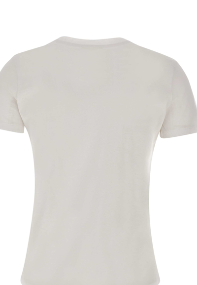 Shop Elisabetta Franchi Urban Cotton Jersey T-shirt In Gesso