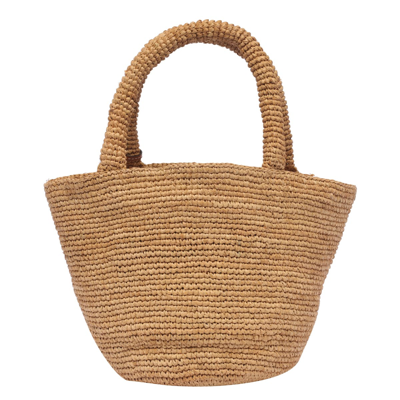 Shop Manebi Medium Summer Hand Bag In Beige