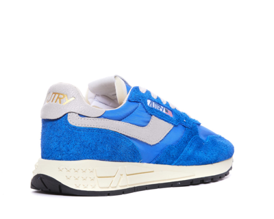 Shop Autry Reelwind Low Nylon And Suede Sneakers In Blu