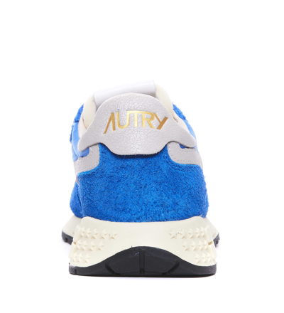 Shop Autry Reelwind Low Nylon And Suede Sneakers In Blu