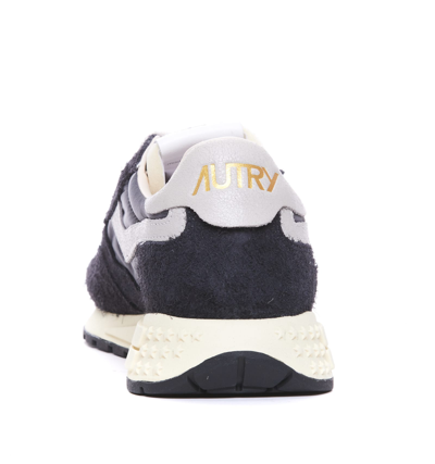 Shop Autry Reelwind Low Nylon And Suede Sneakers In Nero