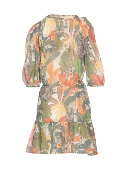 Shop Twinset Jungle Print Dress In Papaya