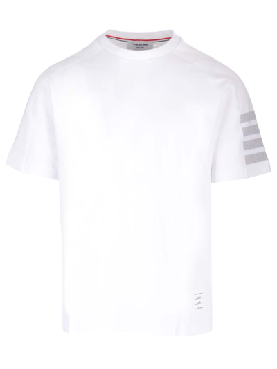 Shop Thom Browne Short Sleeve T-shirt In White