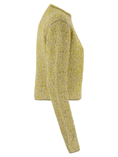 Shop Fabiana Filippi Short Tweed Cardigan In Bianco/sole/oro