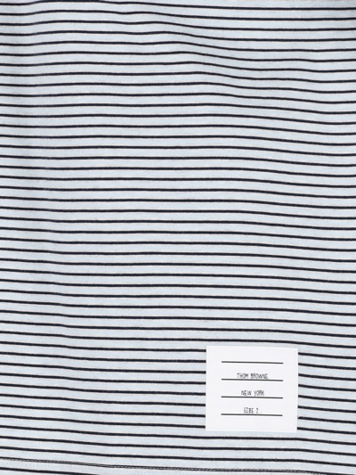 Shop Thom Browne Stripe T-shirt In Medium Blue