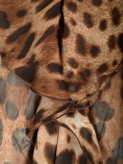 Shop Dolce & Gabbana Animal Print Silk Blouse In Animalier