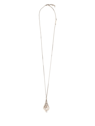 Shop Givenchy Pearling Long Necklace In Silver