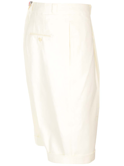 Shop Thom Browne Deconstructed Bermuda Shorts In White