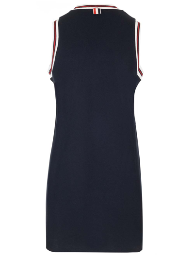 Shop Thom Browne Cotton Pique Tennis Dress In Blue