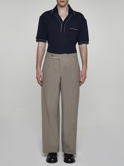 Shop Giorgio Armani Linen Trousers