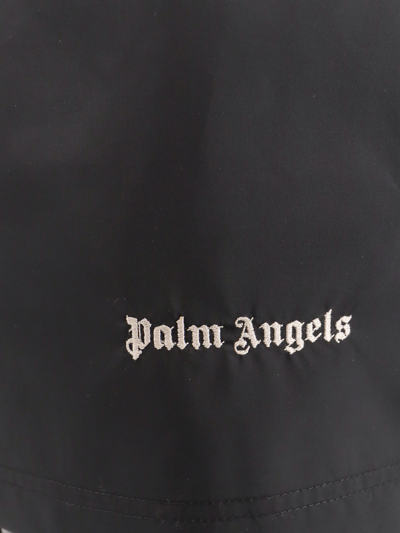 Shop Palm Angels Swim Trunk In Black Off White
