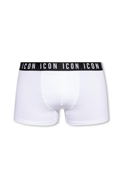 Shop Dsquared2 Cotton Boxers In Bianco