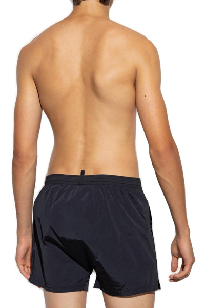 Shop Dsquared2 X Pac-man Drawstring Swim Shorts In Black
