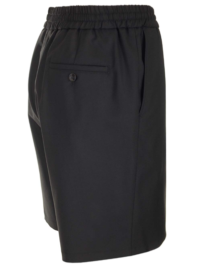 Shop Ami Alexandre Mattiussi Black Wool Bermuda Shorts In 001 Black