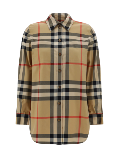 Shop Burberry Paola Shirt In Beige