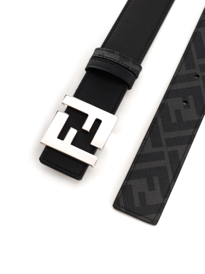 Shop Fendi Reversible Ff Belt In Black