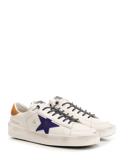 Shop Golden Goose Stardun Sneakers In White/deep Blue/cathay Spice