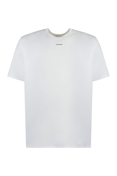 Shop Lanvin Logo Cotton T-shirt In White