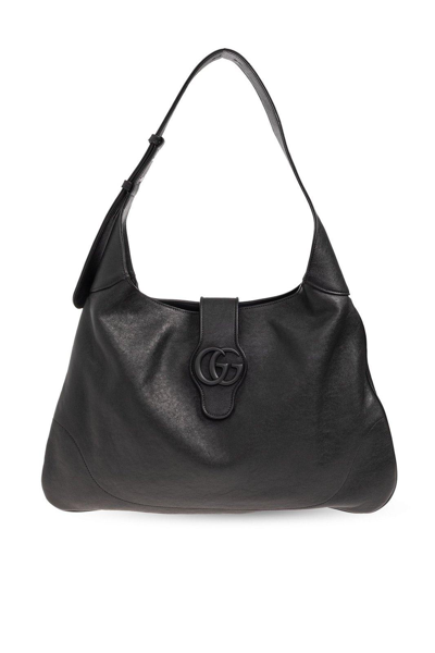 Shop Gucci Aphrodite Large Shoulder Bag In Black
