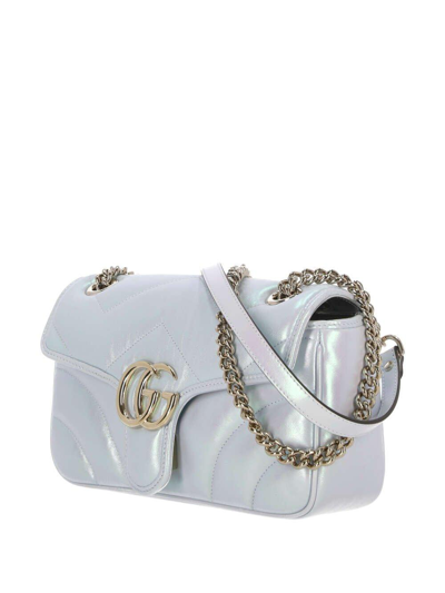 Shop Gucci Gg Marmont Small Shoulder Bag In Iride Snow