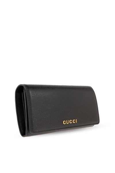 Shop Gucci Logo Plaque Continental Wallet In Nero