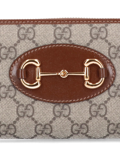 Shop Gucci Horsebit 1955 Zip Wallet In Brown Sugar
