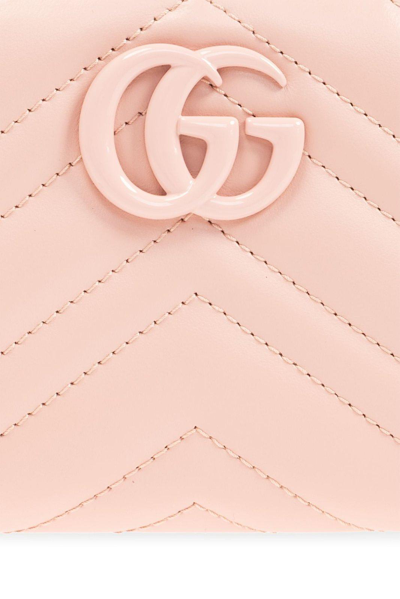 Shop Gucci Gg Marmont Quilted Zip-around Wallet In Pink